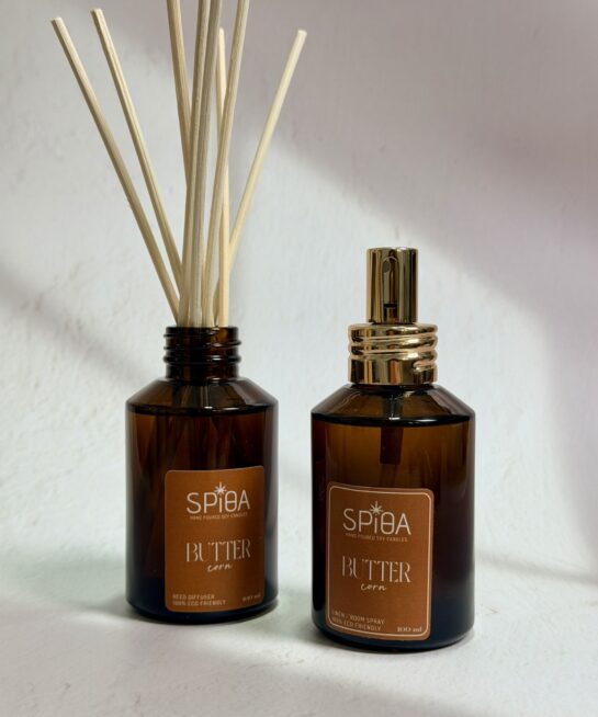 limited scent bundle (αρωματικό χώρου με sticks και σπρέι υφάσμάτων / χώρου) με άρωμα , butter corn